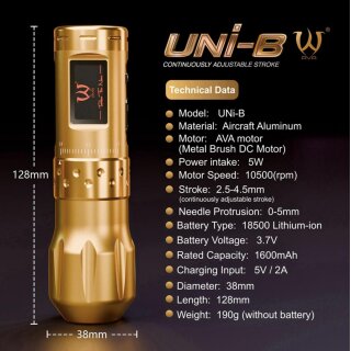 AVA Uni-B Pen / Coal Black Tattoo Supply, 332,01 €